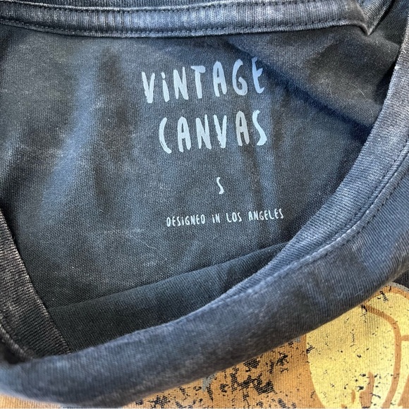 Vintage canvas one of a kind black vintage wash graphic tee SZ SM - Picture 2 of 4